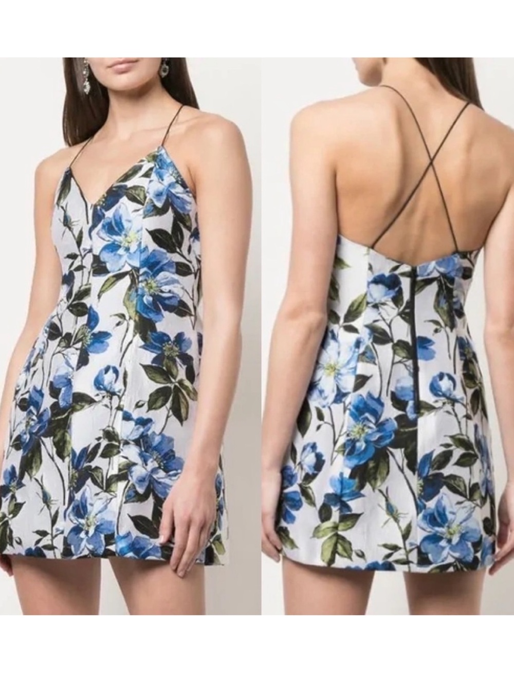 Alice + Olivia Joss Floral Sleeveless Mini Dress